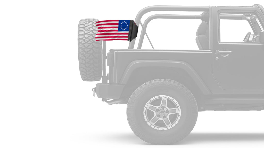 Betsy Ross 12"x18" Forever Wave Flag for Jeep Wrangler YJ 1986-1995