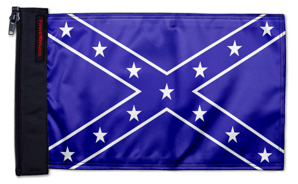 Confederate Blue 12"x18" Forever Wave Flag for Jeep Wrangler CJ-7 and CJ-8 1976-1986