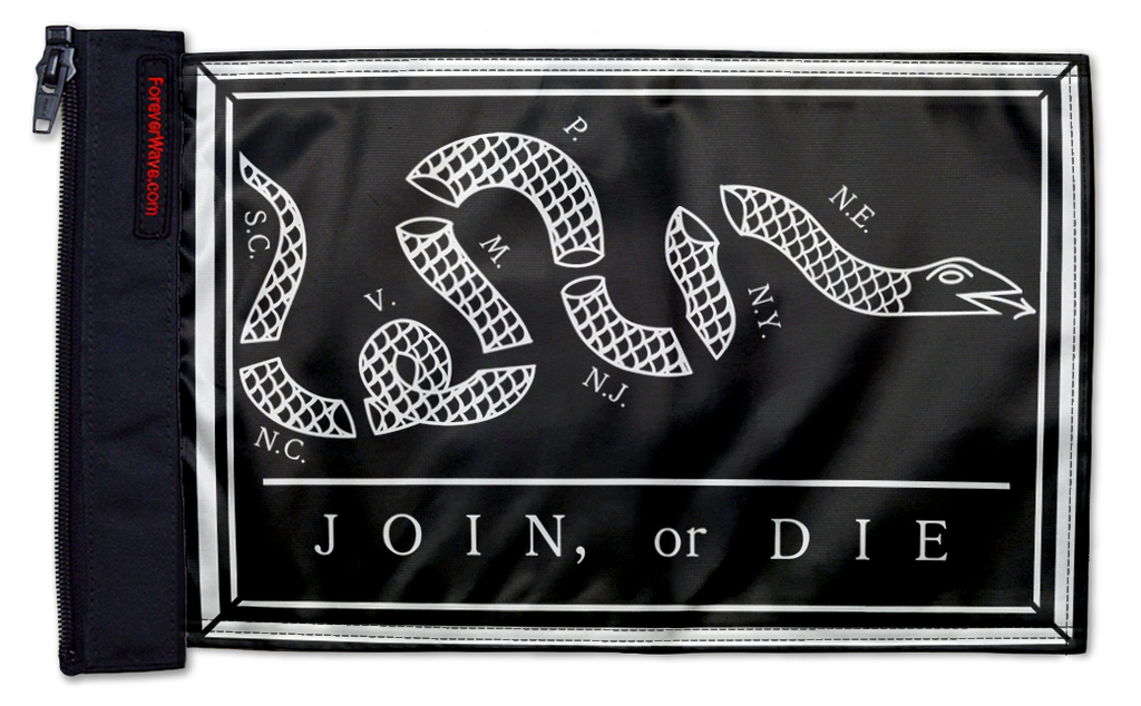 Franklin Join or Die 12"x18" Forever Wave Flag for Jeep Wrangler LJ 2003-2006