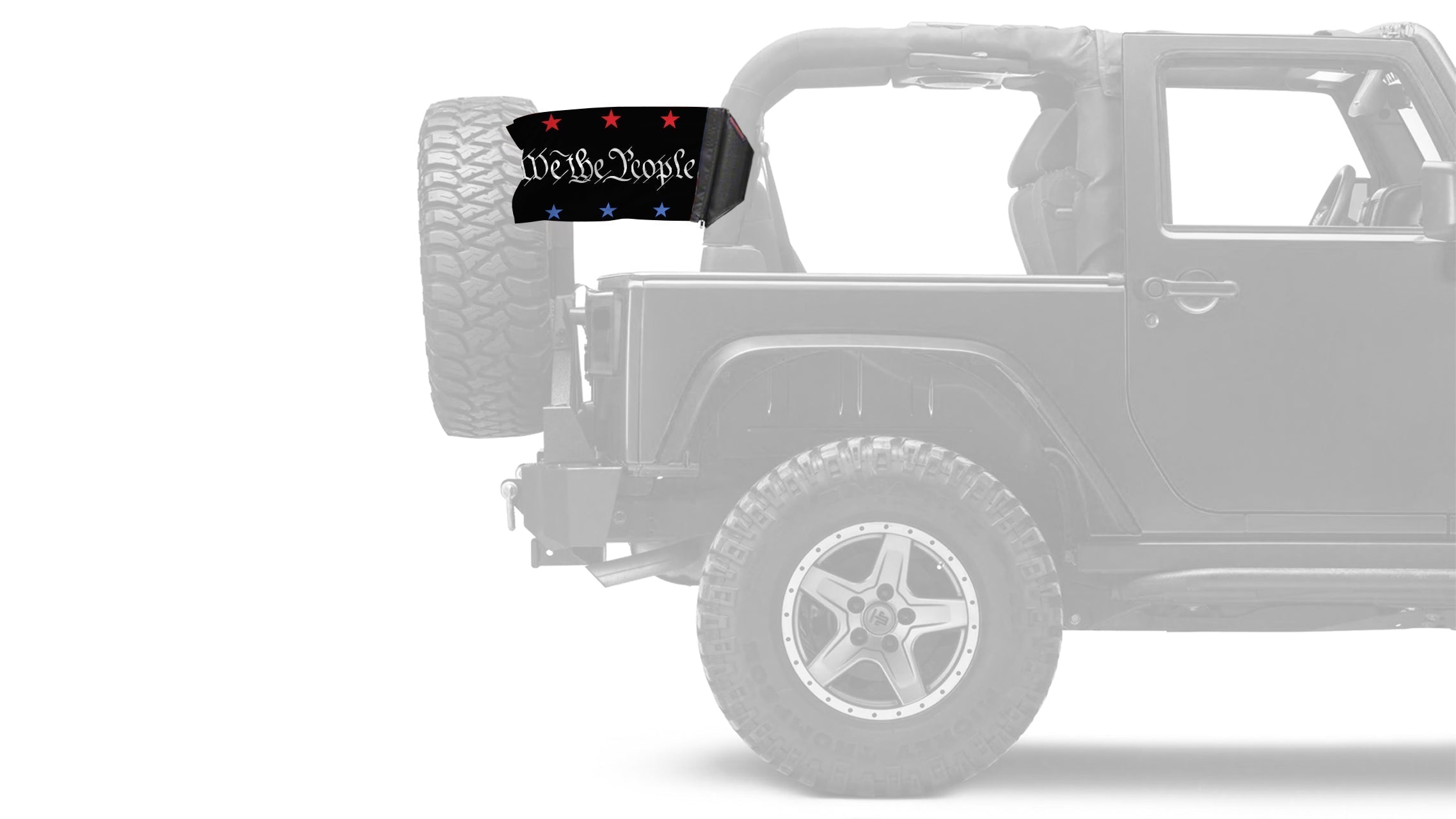 We The People 12"x18" Forever Wave Flag for Jeep Wrangler LJ 2003-2006