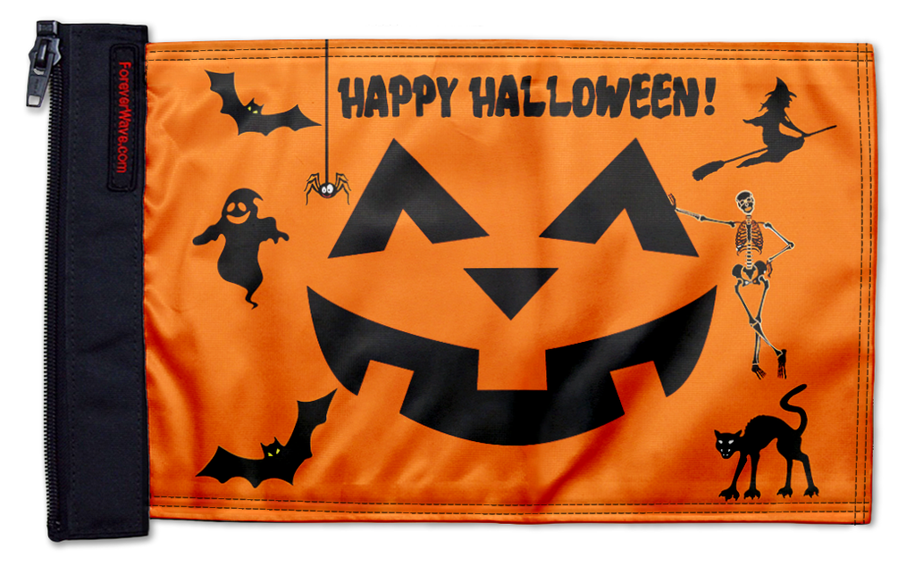 Happy Halloween 12"x18" Forever Wave Flag for Jeep Wrangler JKU 4-Door 2007-2018