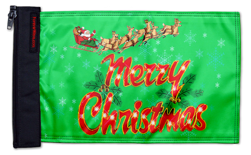 Merry Christmas 12"x18" Forever Wave Flag