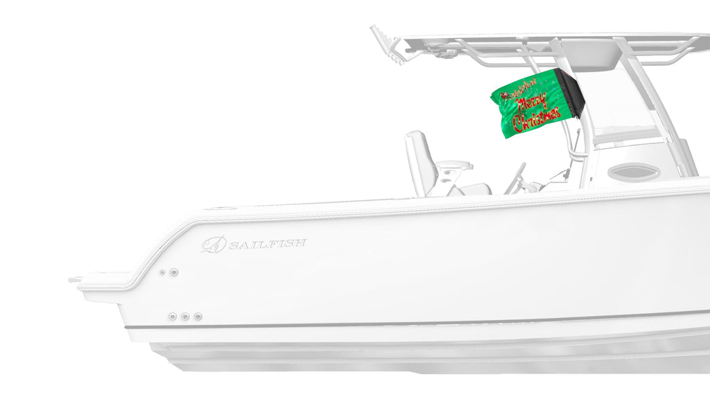 Merry Christmas 12"x18" Forever Wave Flag for Boats