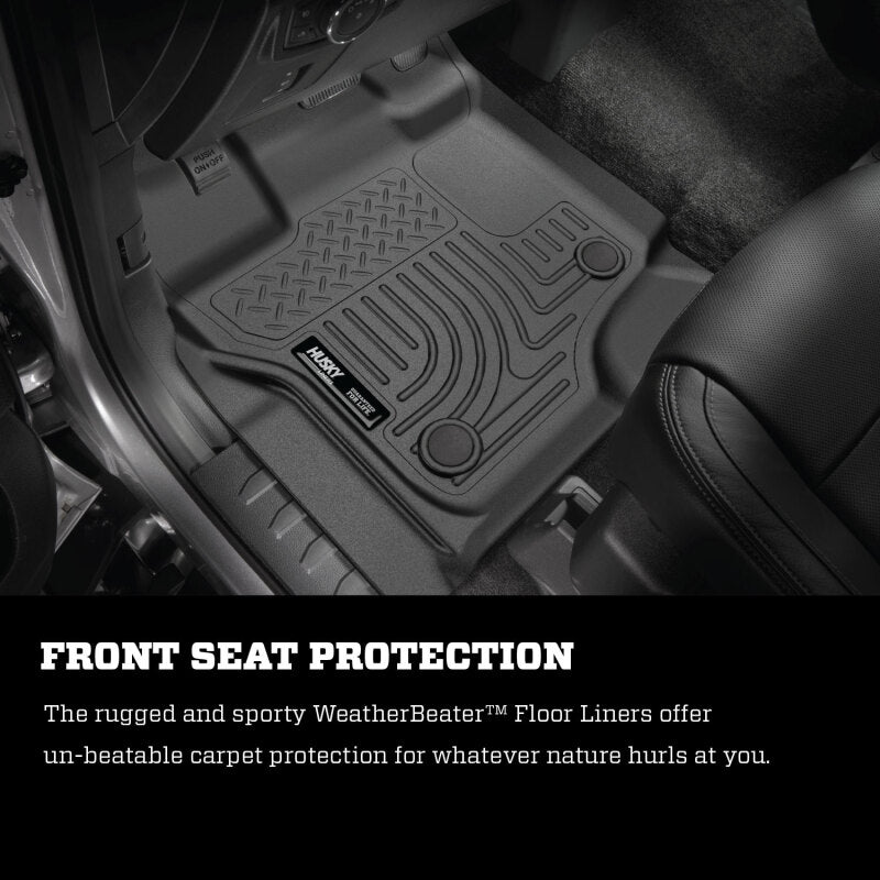 Husky Liners 2024 Toyota Tacoma CC/DC (No Hybrid) Weatherbeater Front & 2nd Seat Floor Liners - Blk