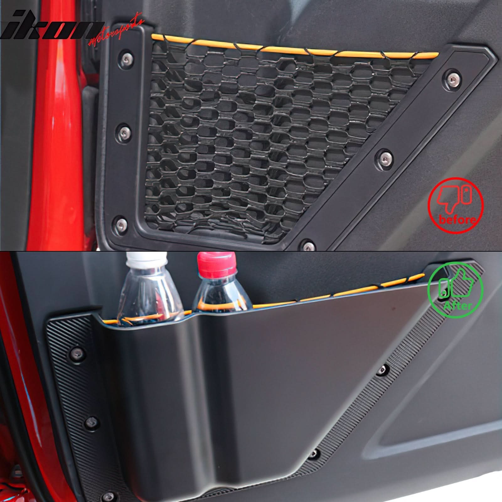 2021-2025 Ford Bronco 4-Door Black Door Storage Box TPE + ABS 4PCS