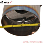 Universal N1 Style 4In Steel Muffler Titanium Flat Tip + Silencer