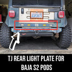 Baja S2 Rear Light Plate Mount for Jeep TJ Wrangler By Gatekeeper Off-Road