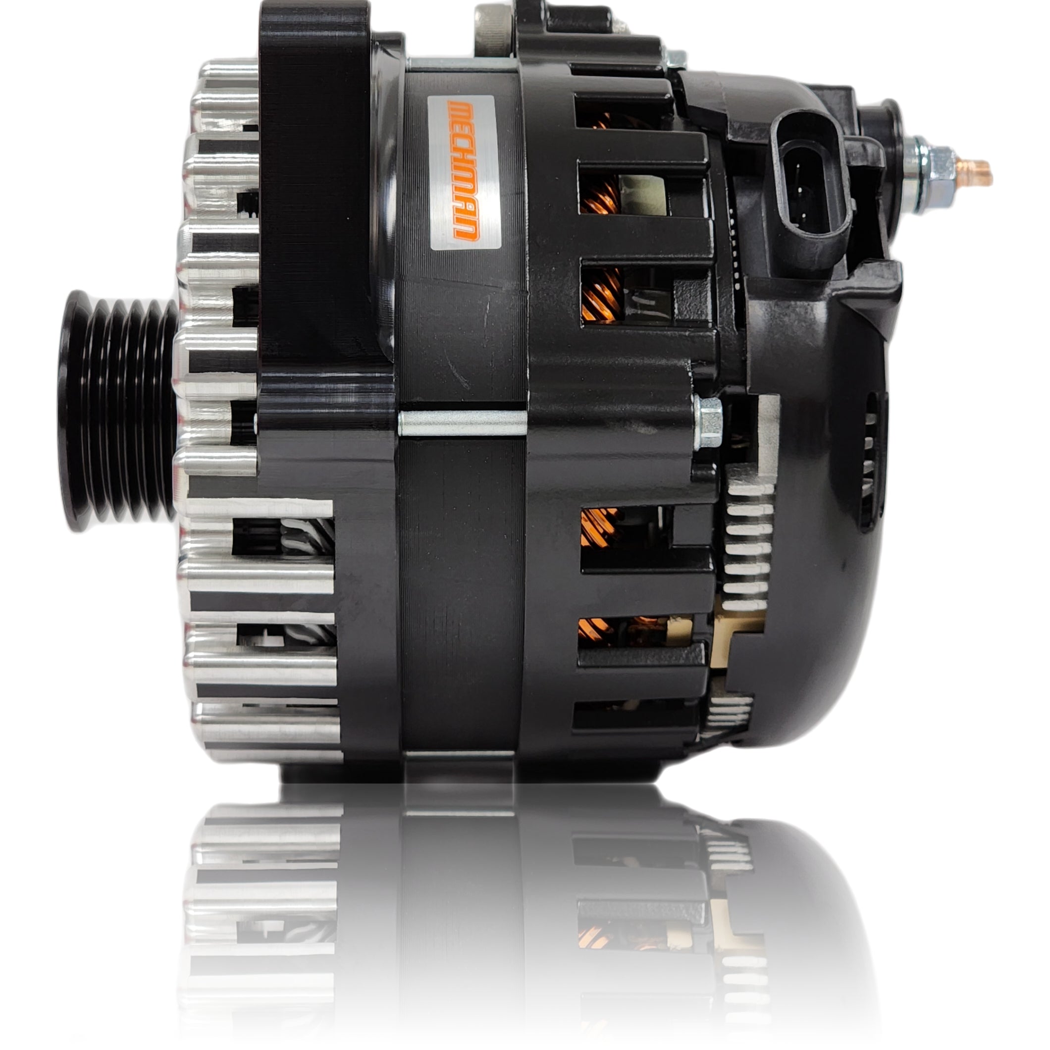 Mechman 370 Amp Alternator for Camaro / Impala / Caprice 1994 - 1996 5.7L (LT1) 3.8L - Black Billet finish