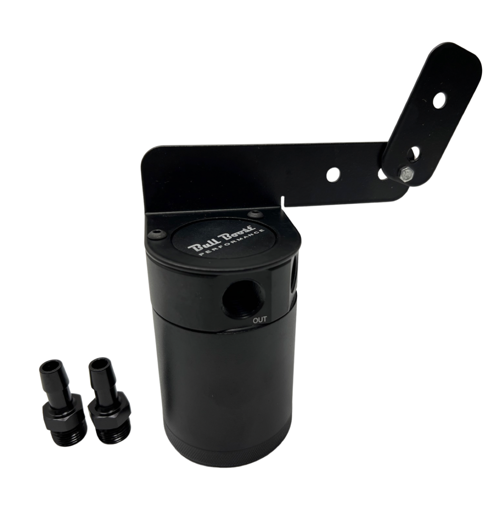 Universal Performance Oil Catch Can 2 Port -6AN + Adjustable Mounting Bracket Kit Turbo V2 - Bull Boost Performance