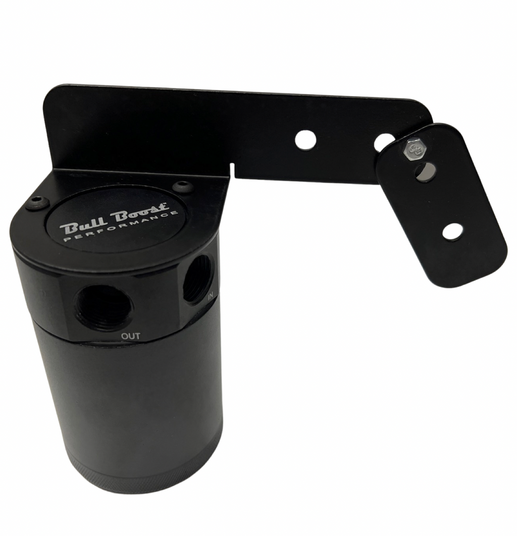 Universal Performance Oil Catch Can 2 Port -6AN + Adjustable Mounting Bracket Kit Turbo V2 - Bull Boost Performance