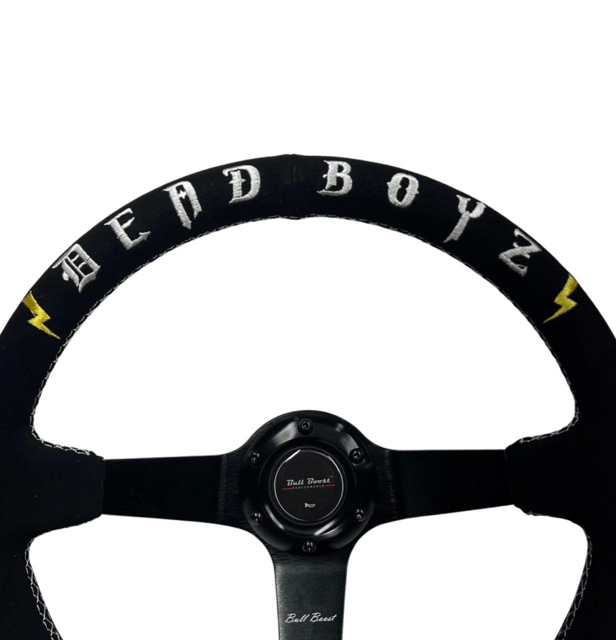 Deadboyz Suede Steering Wheel + Short Hub Adapter Kit For 02-07 Impreza WRX STI Legacy Eclipse Lancer Galant 3000GT - Bull Boost Performance