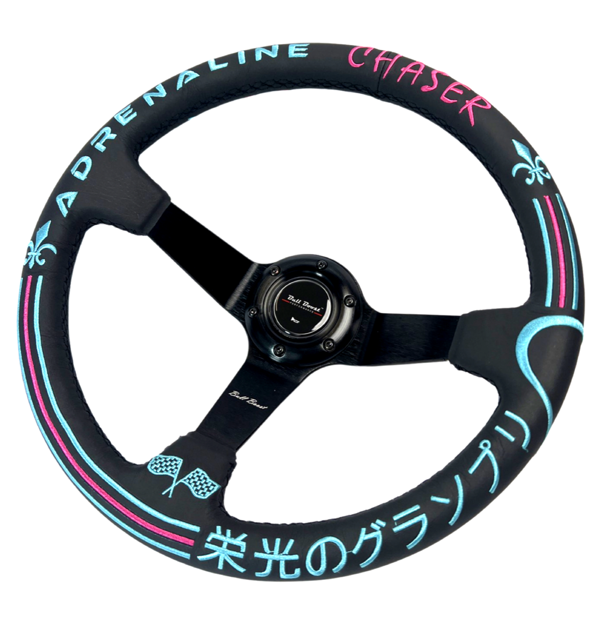 Leather 350mm Steering Wheel Hub Adapter Kit For 96-06 Civic, Prelude, S2000, Accord, RSX USA - Bull Boost Performance