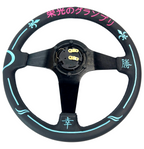 Leather 350mm Deep Dish Steering Wheel Hub Adapter Kit For Subaru Impreza WRX Legacy Eclipse Lancer Galant Mirage - Bull Boost Performance