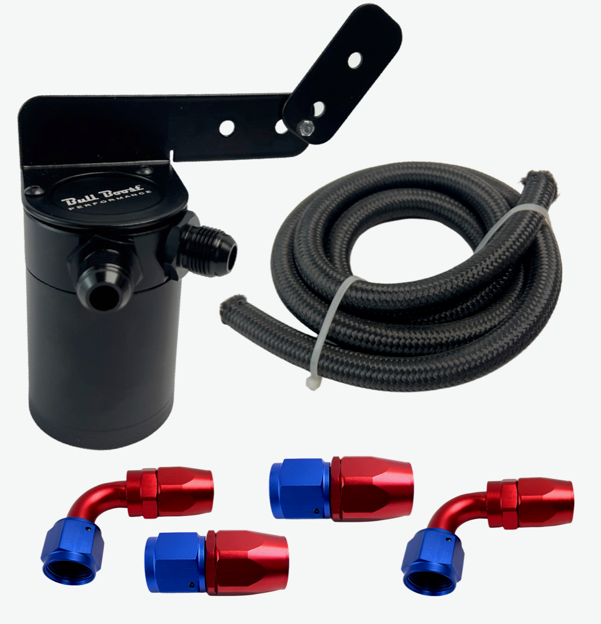 Universal Performance Oil Catch Can 2 Port -10AN + Mounting Bracket Kit Turbo V2 - Bull Boost Performance