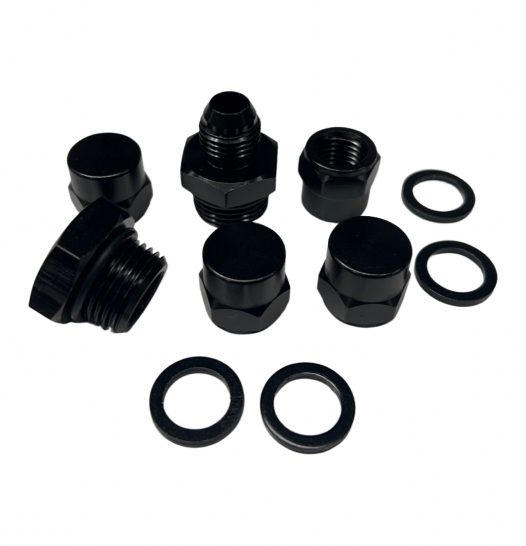 Billet Twin Dual Bosch 044 380lph AEM Fuel Pump Outlet Manifold Mounting Bracket - Bull Boost Performance