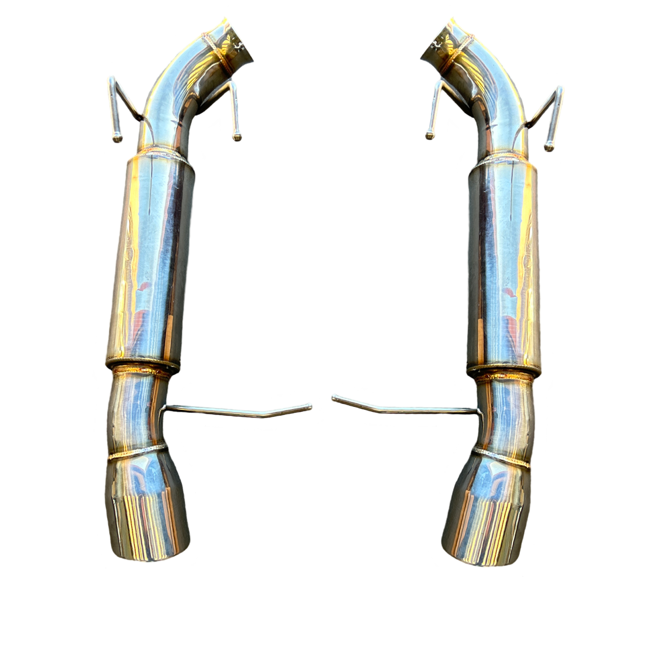 Dual 3" Axle-Back Exhaust w/ 4" Tips for 13-14 Ford Mustang GT 5.0 Coyote V8 - Bull Boost Performance