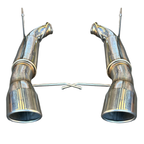 Dual Stainless Axle-Back Exhaust Muffler System Kit 13-14 Ford Mustang GT 5.0L - Bull Boost Performance