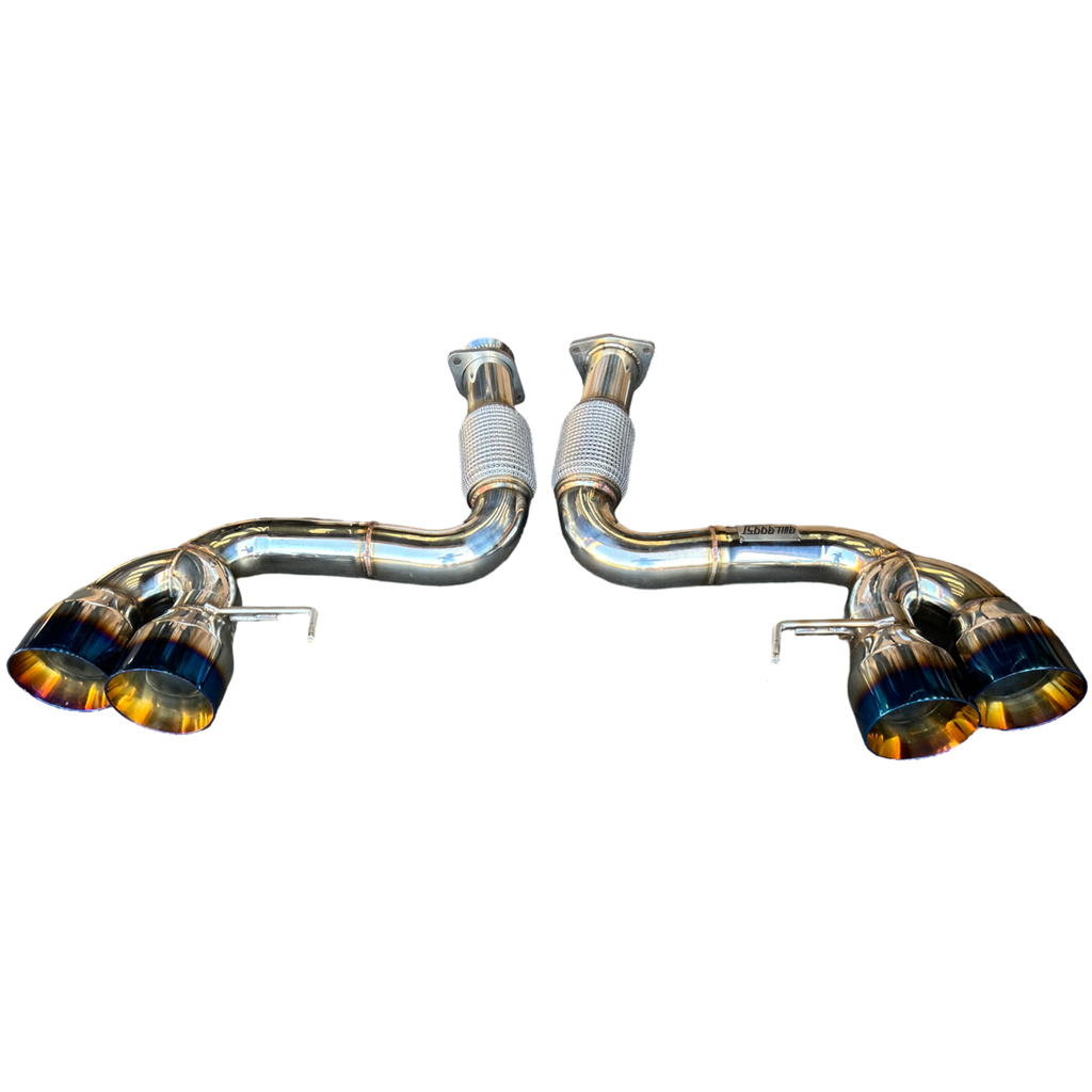 Catback Exhaust for 20-24 Chevrolet Corvette C8 Burnt Tips 6.2L V8 Mandrel 304SS - Bull Boost Performance