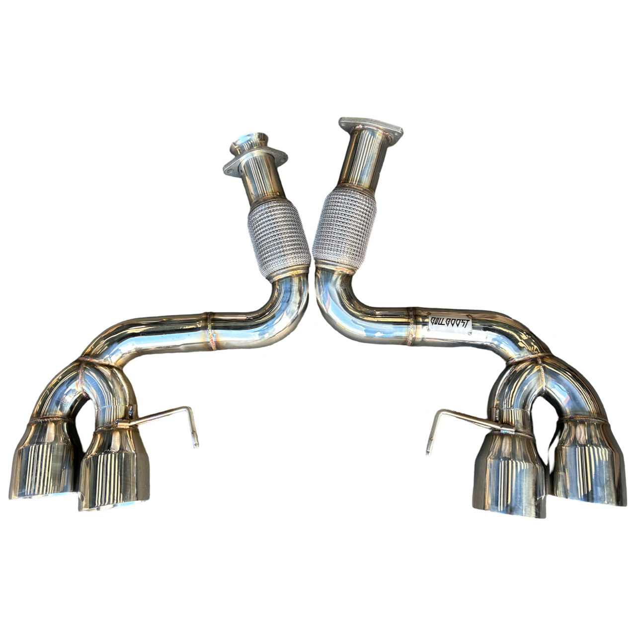 Catback Exhaust for 20-24 Chevy Corvette C8 Polished Tips 6.2L V8 Mandrel 304SS - Bull Boost Performance
