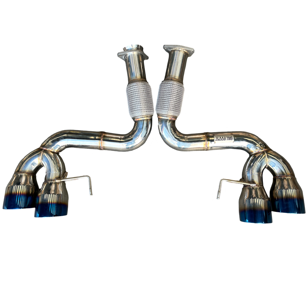 Catback Exhaust for 20-24 Chevrolet Corvette C8 Burnt Tips 6.2L V8 Mandrel 304SS - Bull Boost Performance