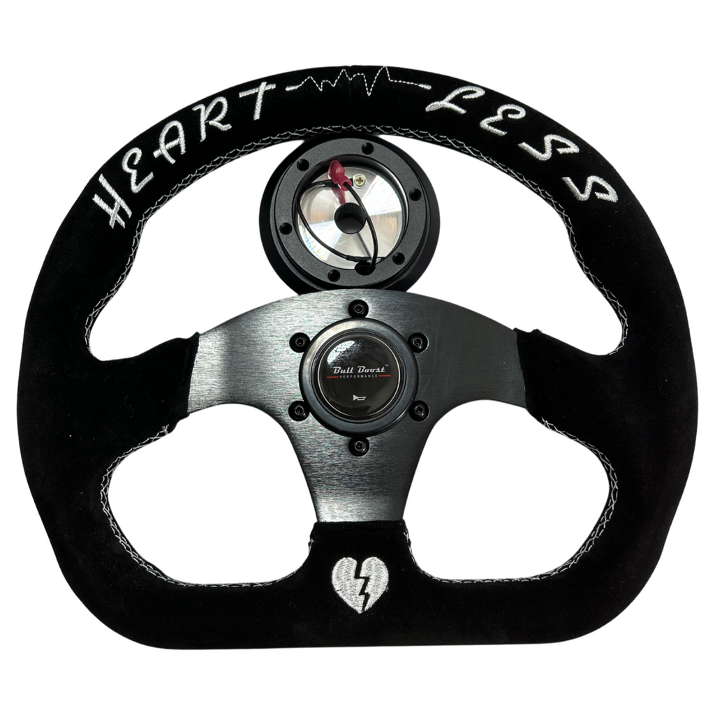 Flat Heart Steering Wheel + Short Hub Adapter Kit For Mazda Miata RX-7 RX-8 MX-3 MX-6 - Bull Boost Performance
