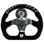 Quadro Flat Suede Steering Wheel + Short Hub Adapter Kit For Toyota Camry Corolla - Bull Boost Performance