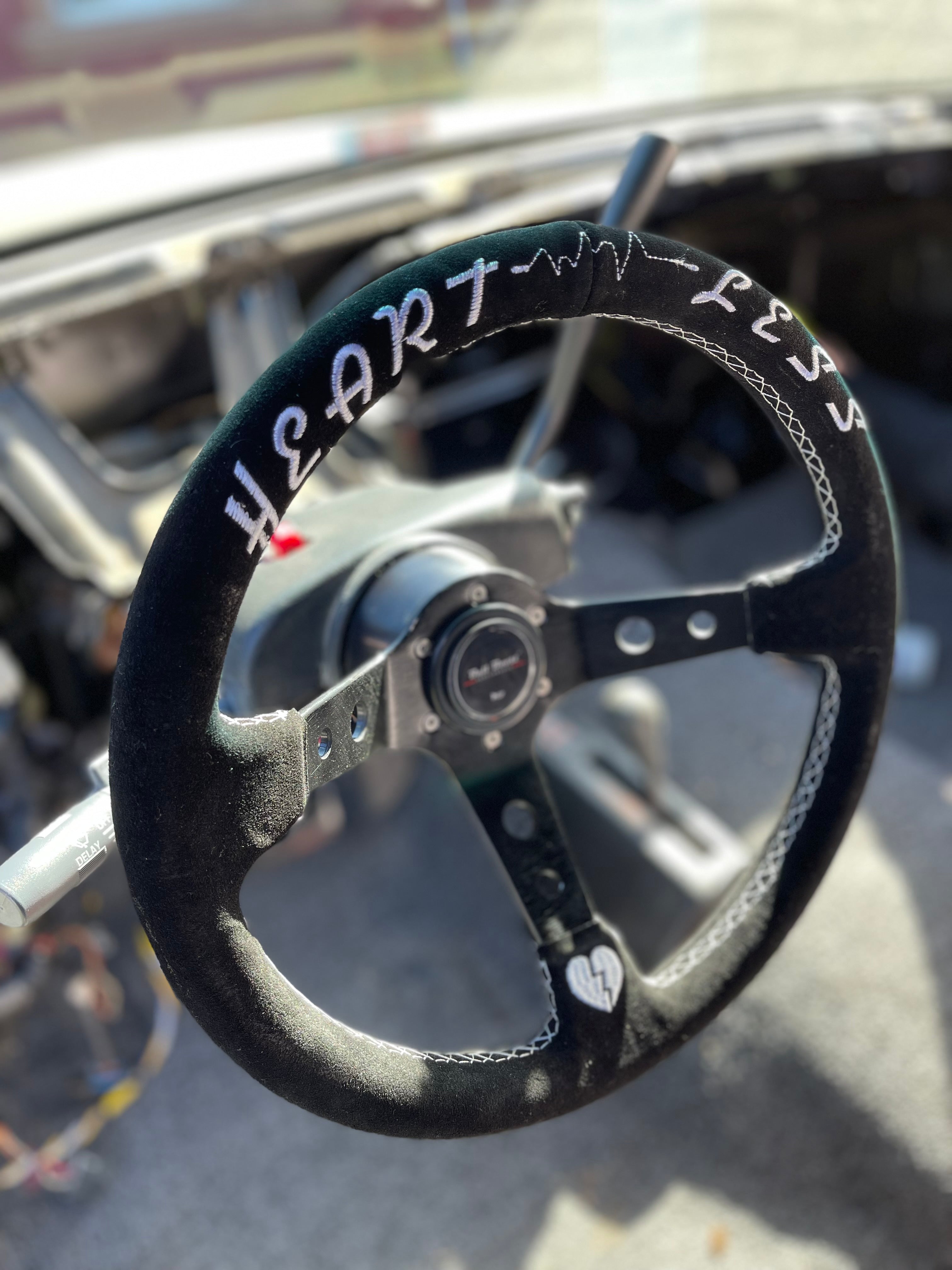 Heart 350mm Steering Wheel + Short Hub Adapter Kit For Mazda Miata RX-7 RX-8 MX-3 MX-6 - Bull Boost Performance