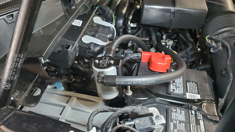 J&amp;L 23-26 Ford F-250/F-350 6.8L;7.3L Oil Separator 3.0 Passenger Side - Clear Anodized