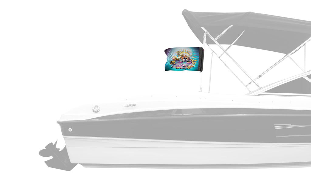 Jeep Beach 2025 12"x18" Forever Wave Flag for Boats