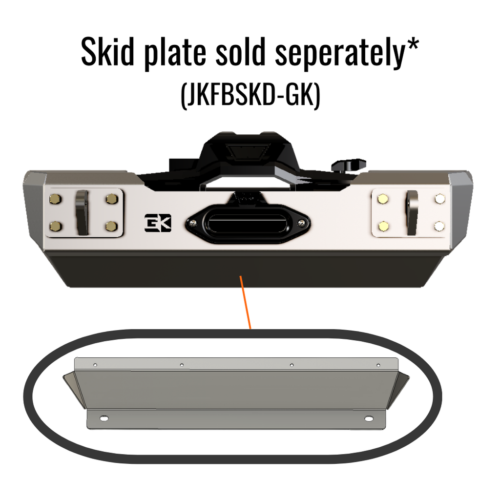 Front Gauntlet Series Stubby Bumper for Jeep JK Wrangler (2007-2018) By Gatekeeper Off-Road