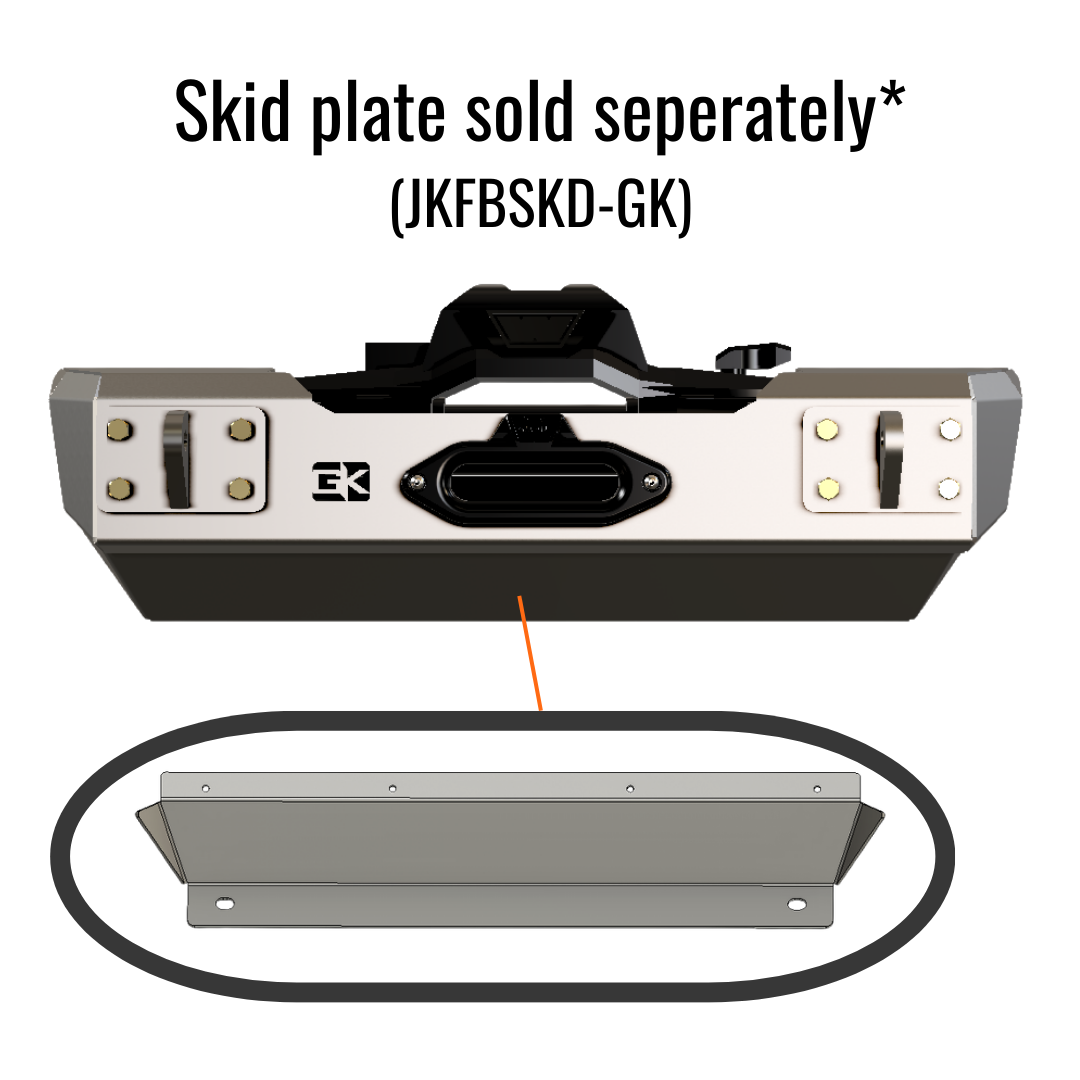 Front Gauntlet Series Stubby Bumper for Jeep JK Wrangler (2007-2018) By Gatekeeper Off-Road