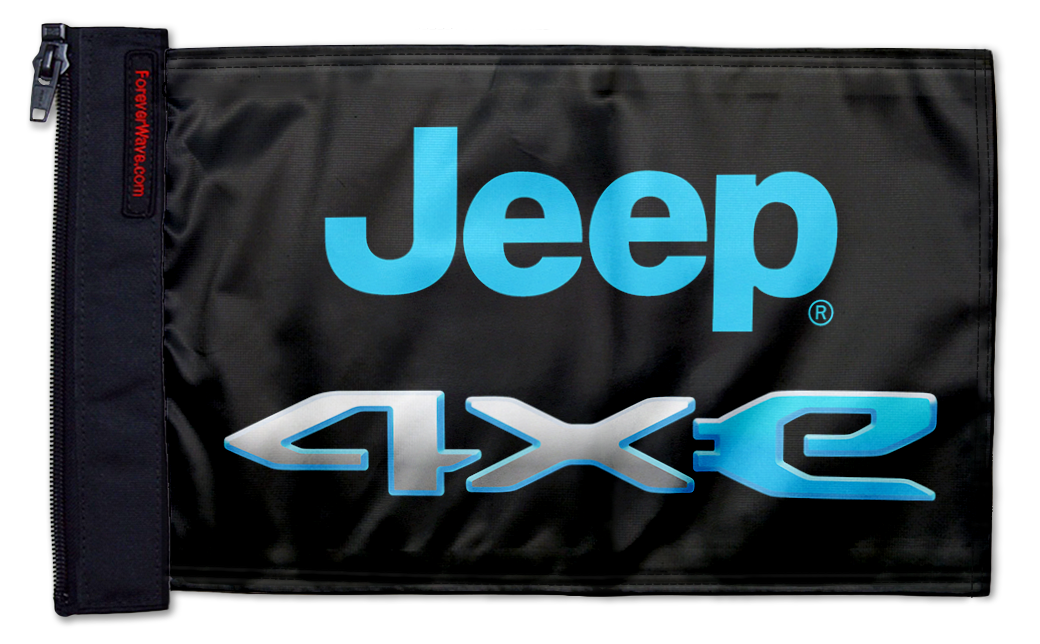 Jeep 4Xe 12"x18" Forever Wave Flag for Jeep Wrangler CJ-7 and CJ-8 1976-1986
