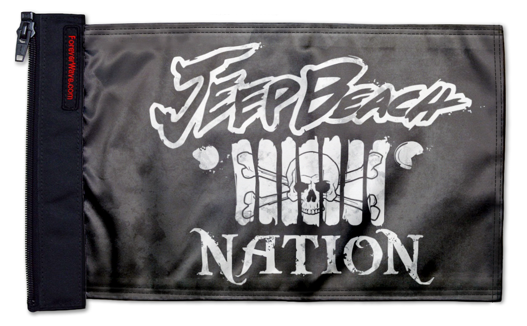 Jeep Beach Nation 12"x18" Forever Wave Flag for Jeep Wrangler JKU 4-Door 2007-2018