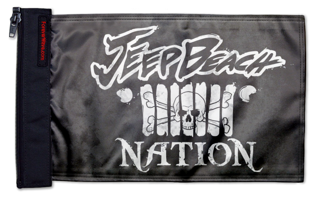 Jeep Beach Nation 12"x18" Forever Wave Flag for Jeep Wrangler JKU 4-Door 2007-2018