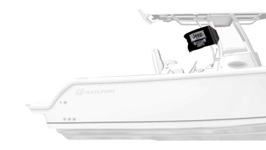 Jeep Grill 12"x18" Forever Wave Flag for Boats