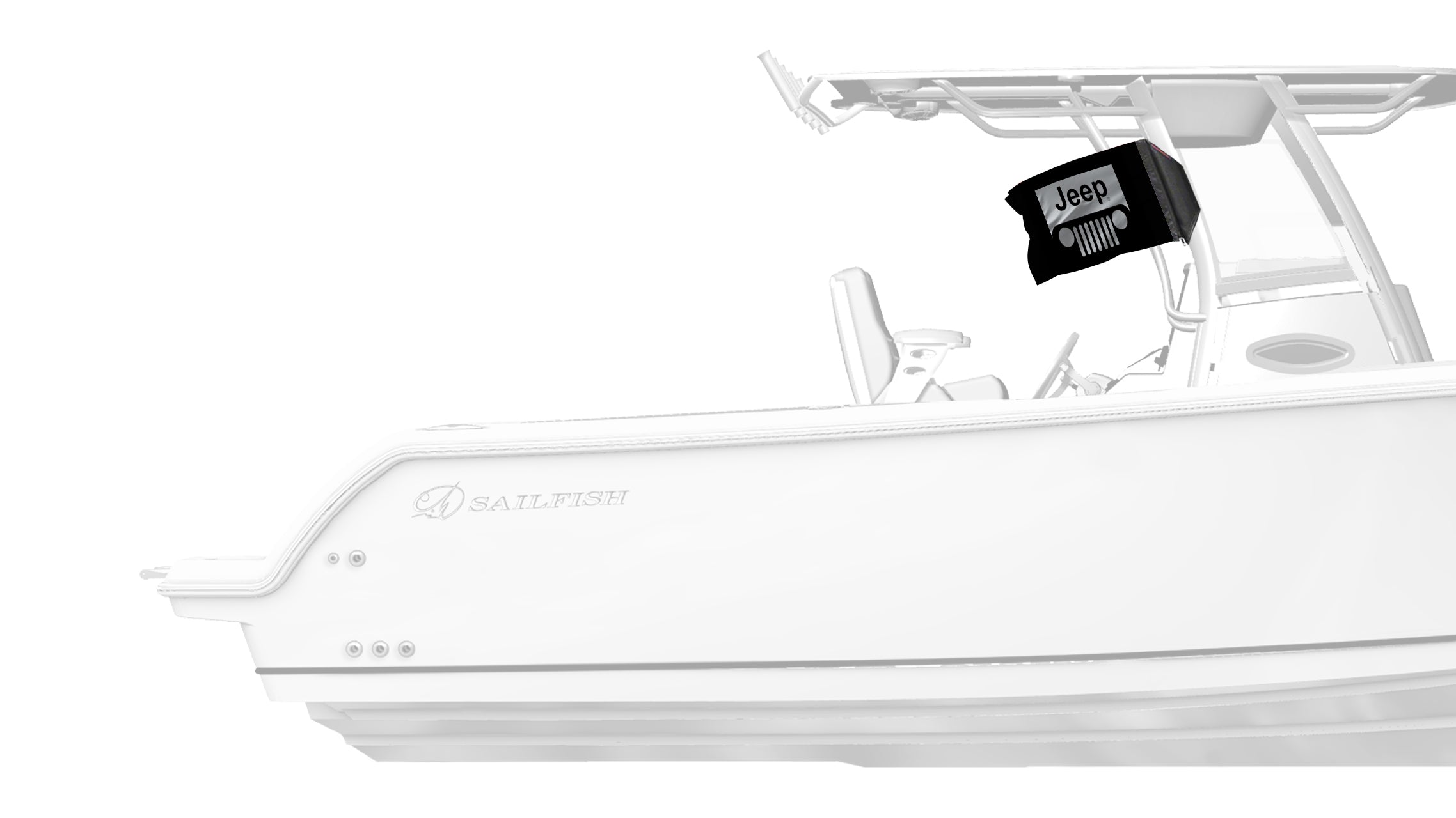 Jeep Grill 12"x18" Forever Wave Flag for Boats