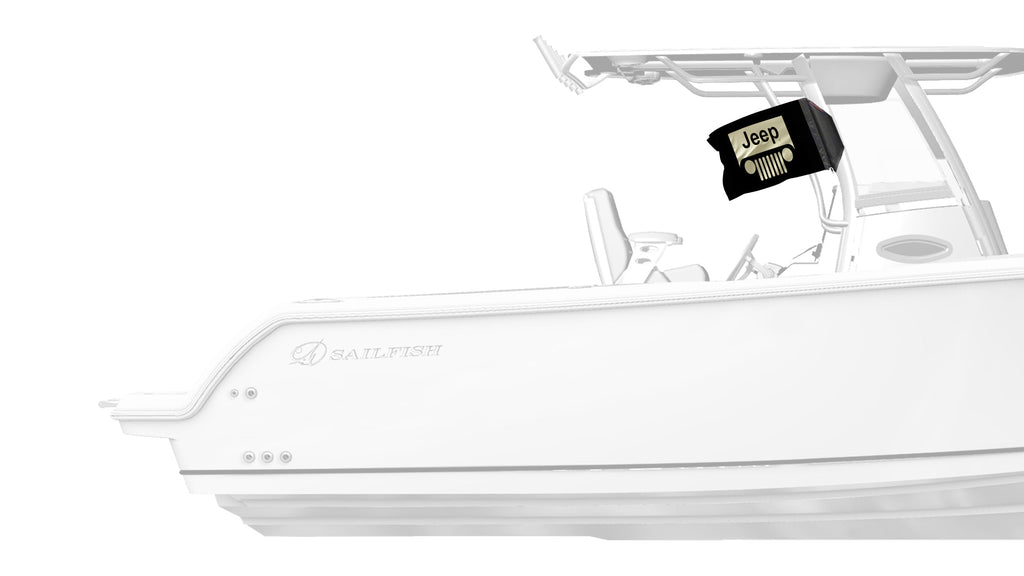 Jeep Grill 12"x18" Forever Wave Flag for Boats
