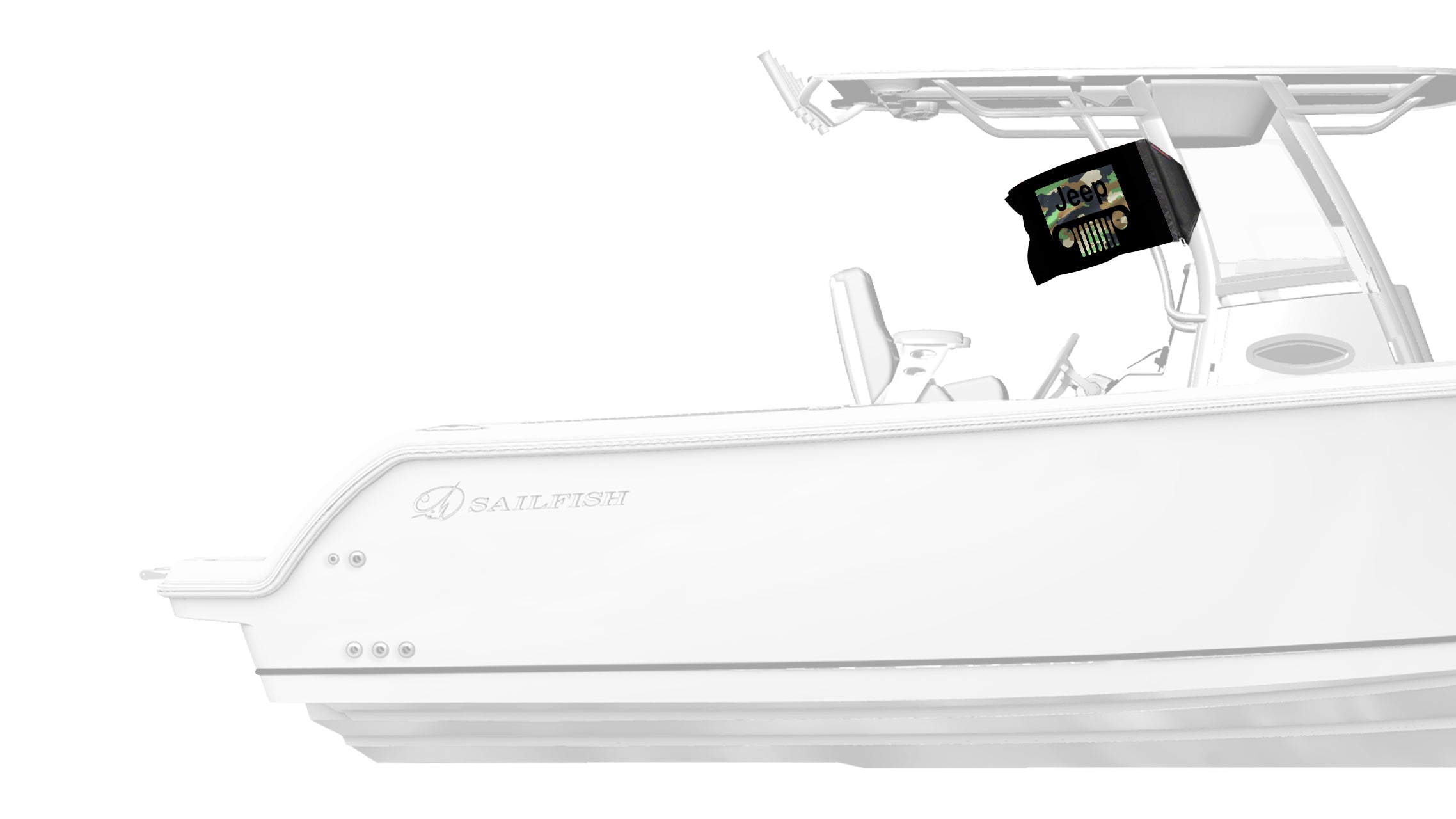 Jeep Grill 12"x18" Forever Wave Flag for Boats
