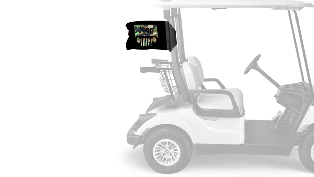 Jeep Grill 12"x18" Forever Wave Flag for Golf Carts