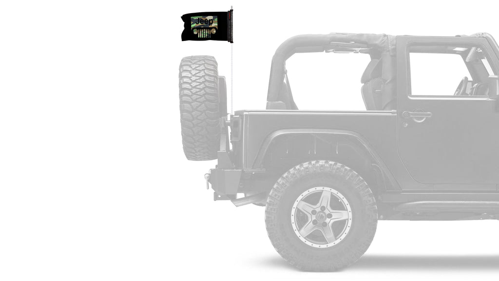 Jeep Grill 12"x18" Forever Wave Flag for Jeep Wrangler CJ-7 and CJ-8 1976-1986