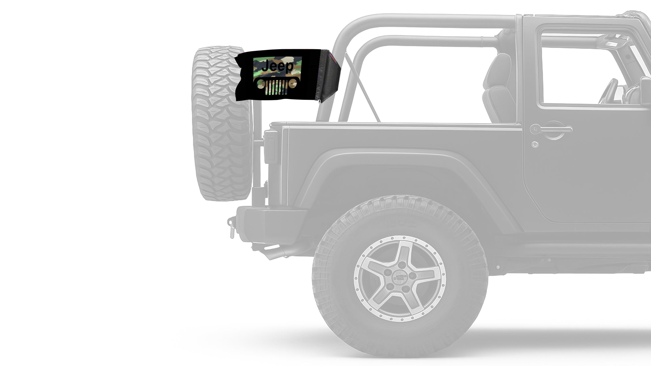 Jeep Grill 12"x18" Forever Wave Flag for Jeep Wrangler LJ 2003-2006