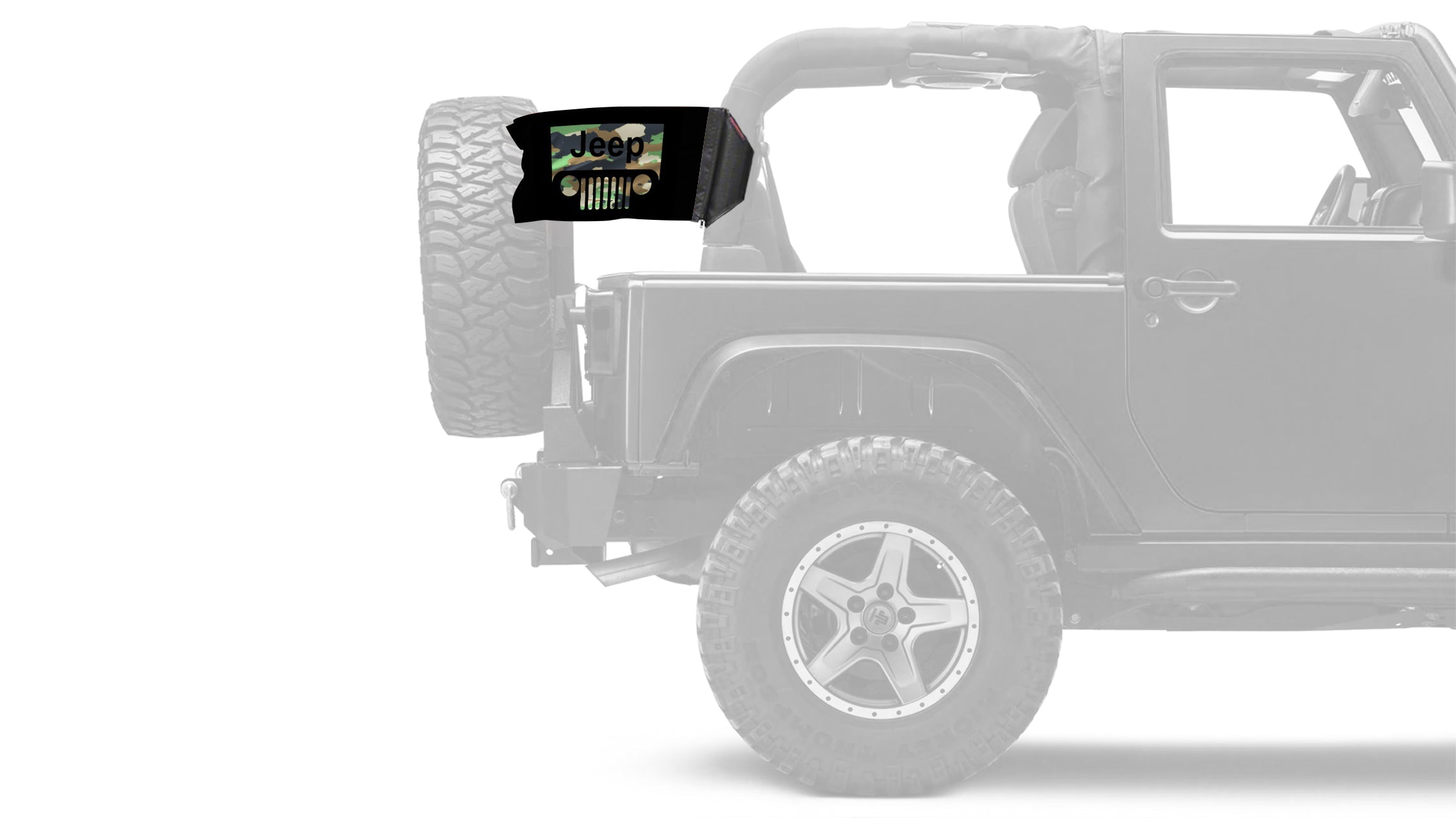 Jeep Grill 12"x18" Forever Wave Flag for Jeep Wrangler LJ 2003-2006