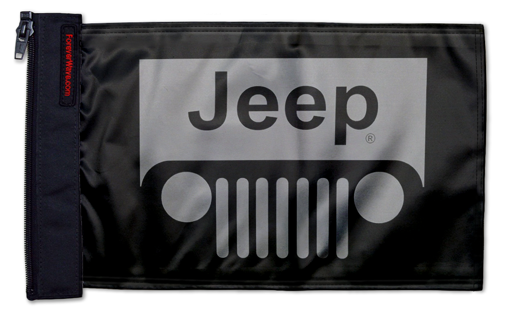 Jeep Grill 12"x18" Forever Wave Flag for Jeep Wrangler CJ-7 and CJ-8 1976-1986