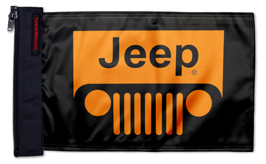 Jeep Grill 12"x18" Forever Wave Flag for Jeep Wrangler LJ 2003-2006