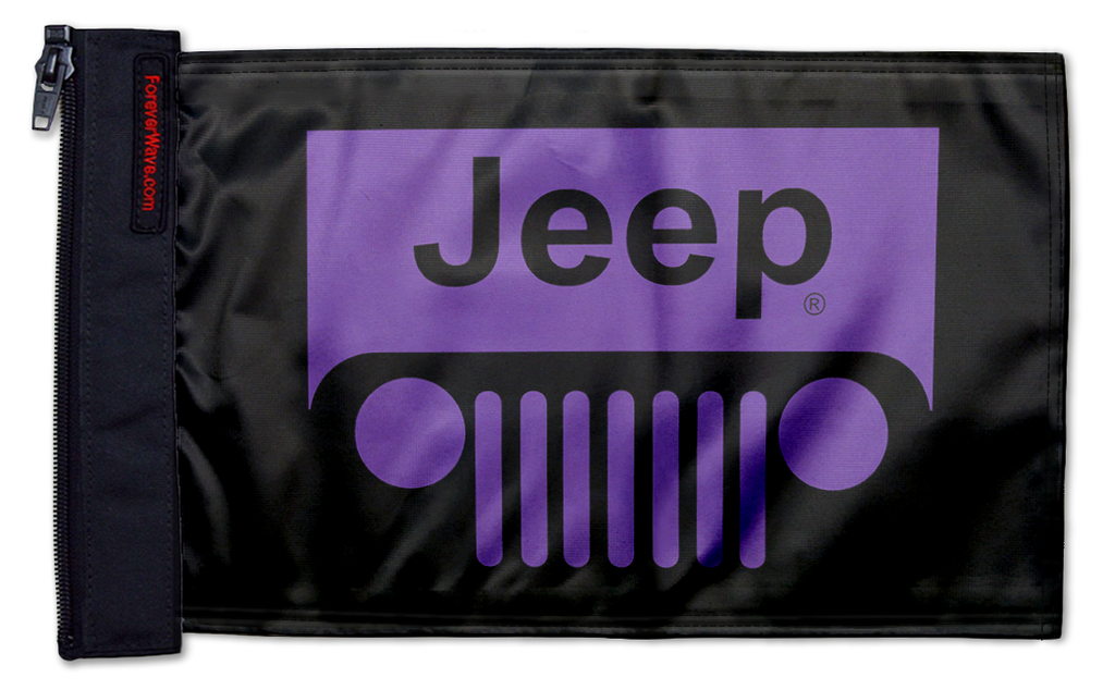 Jeep Grill 12"x18" Forever Wave Flag for Jeep Wrangler LJ 2003-2006