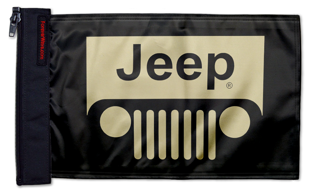 Jeep Grill 12"x18" Forever Wave Flag for Jeep Wrangler LJ 2003-2006