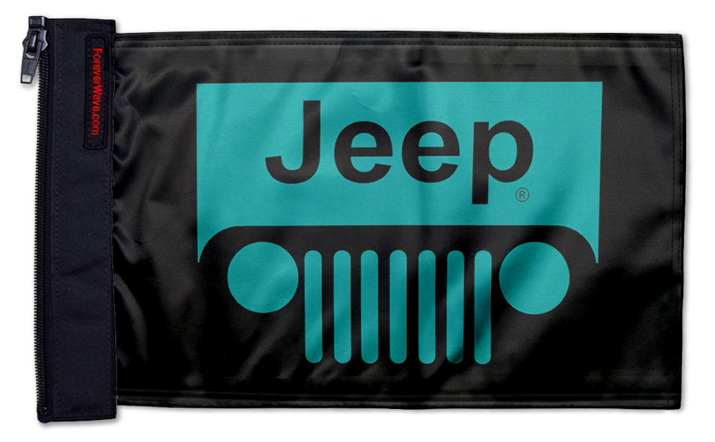 Jeep Grill 12"x18" Forever Wave Flag for Jeep Wrangler LJ 2003-2006