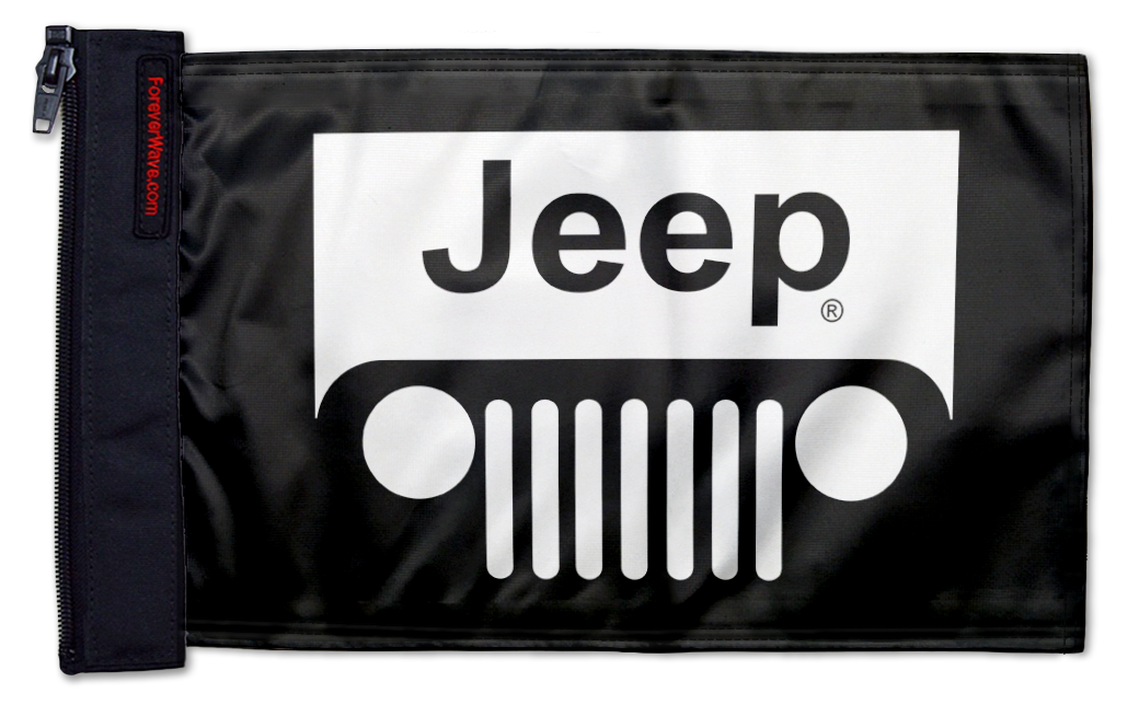Jeep Grill 12"x18" Forever Wave Flag for Jeep Wrangler CJ-7 and CJ-8 1976-1986