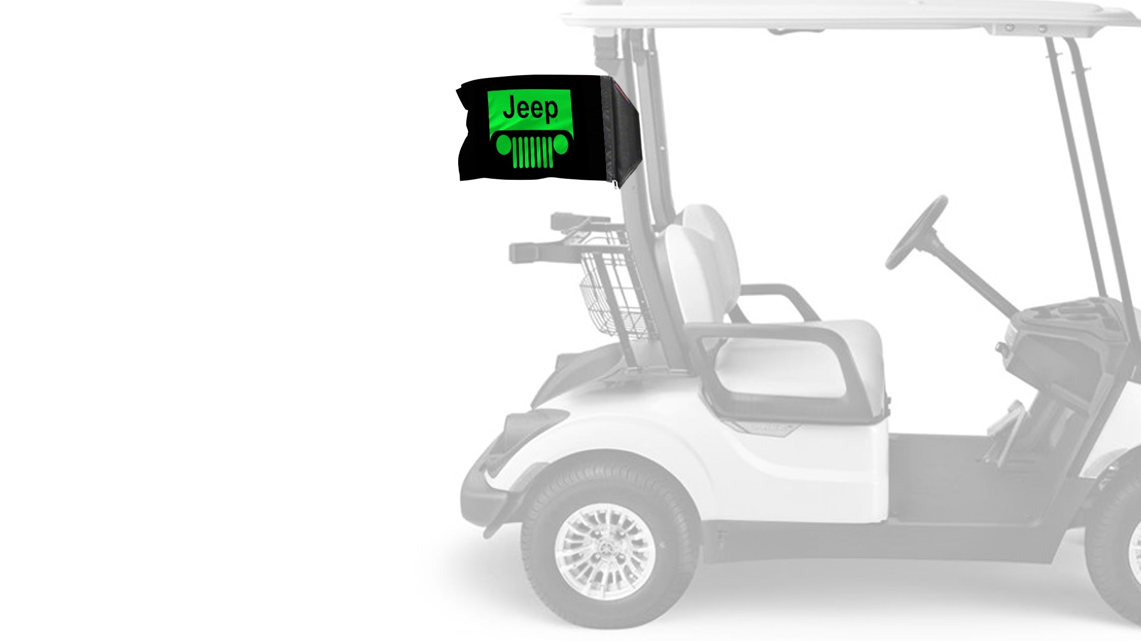 Jeep Grill 12"x18" Forever Wave Flag for Golf Carts