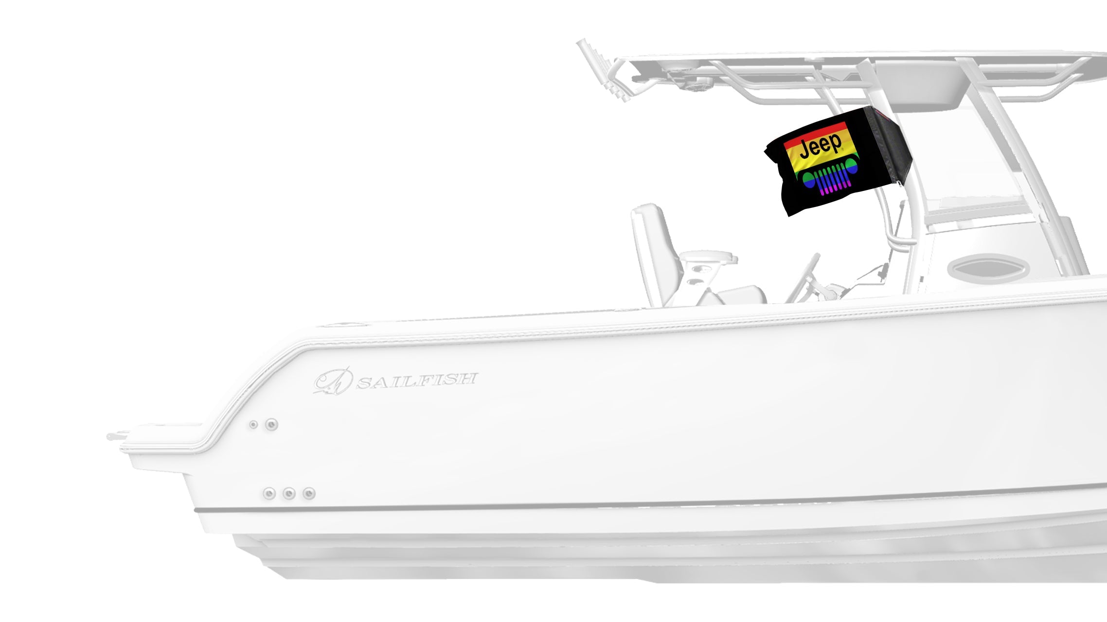 Jeep Grill 12"x18" Forever Wave Flag for Boats